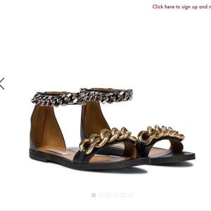 Stella McCartney Women's Falabella Embellished Flat Sandals Size 8